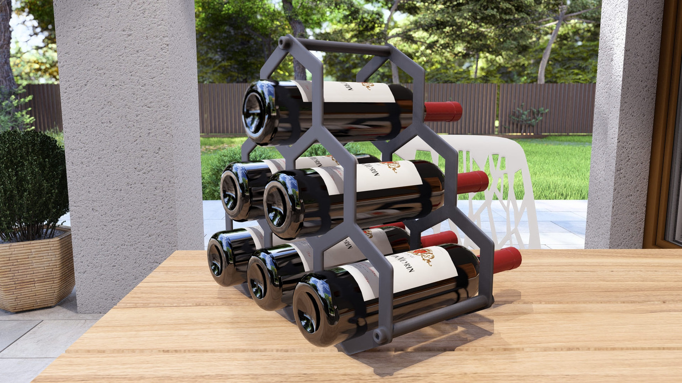 Honeycombs Wine Rack. DXF, SVG files for plasma, laser cutting. Фото 4
