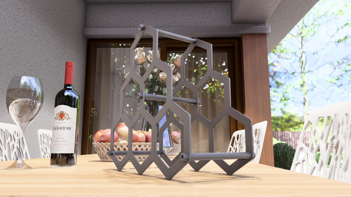 Honeycombs Wine Rack. DXF, SVG files for plasma, laser cutting. Фото 9