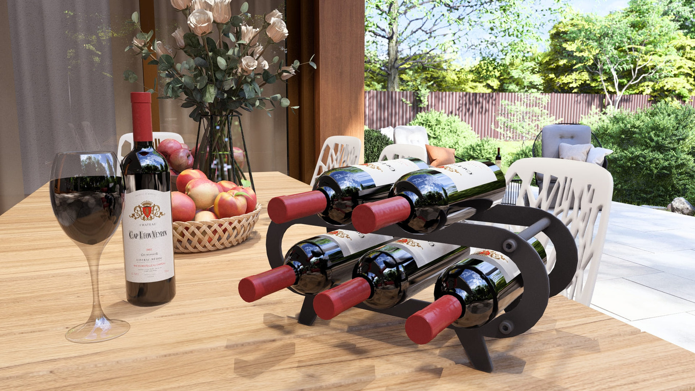 Modern Wine Rack. DXF, SVG files for plasma, laser cutting
