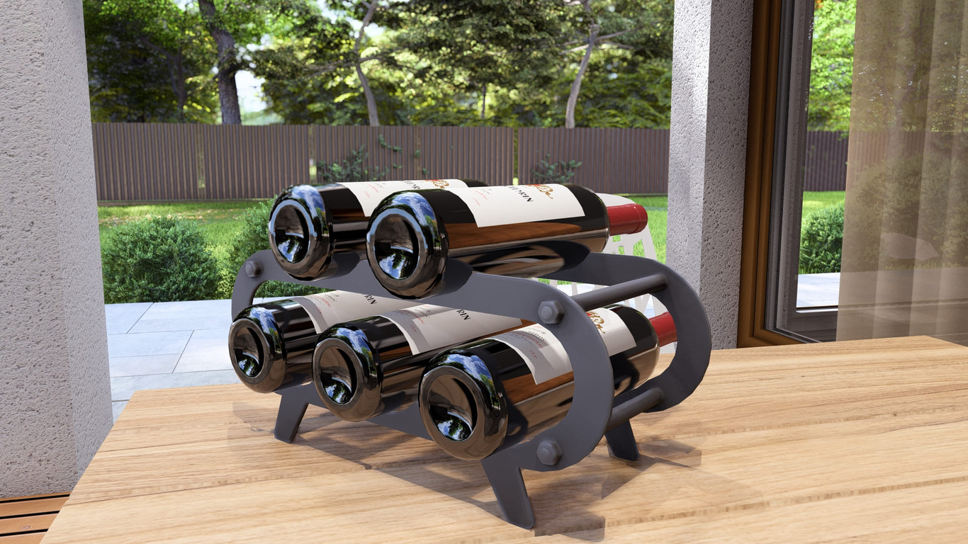 Modern Wine Rack. DXF, SVG files for plasma, laser cutting. Фото 4