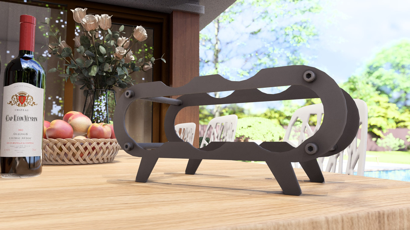 Modern Wine Rack. DXF, SVG files for plasma, laser cutting. Фото 6