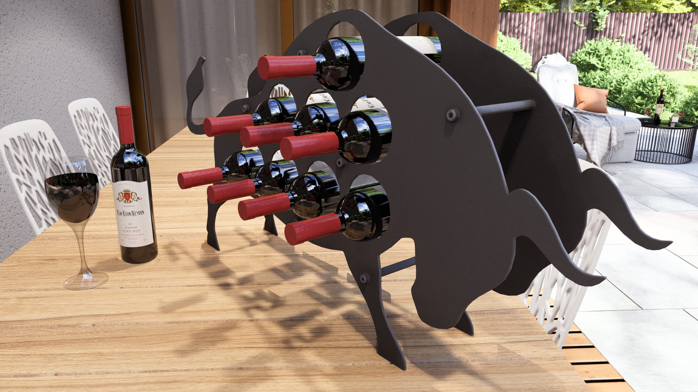 Botellero Toro. Archivos SVG y DXF para corte plasma y láser. Фото 5