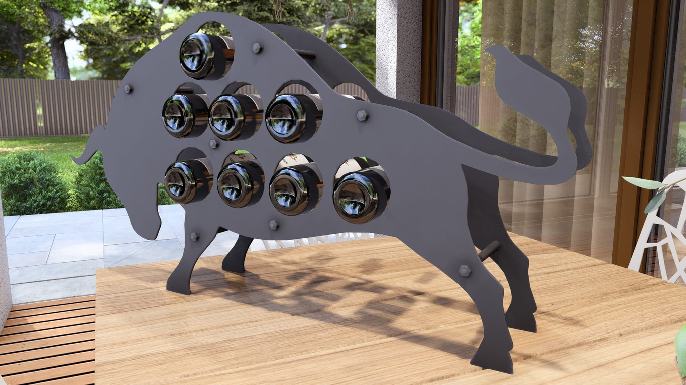 Botellero Toro. Archivos SVG y DXF para corte plasma y láser. Фото 6