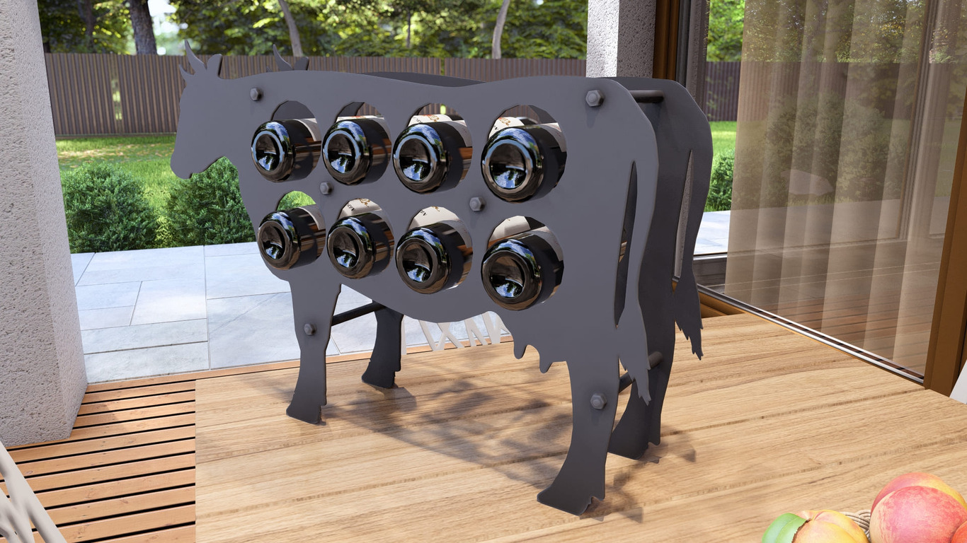 Cow Wine Rack. DXF, SVG files for plasma, laser cutting. Фото 3