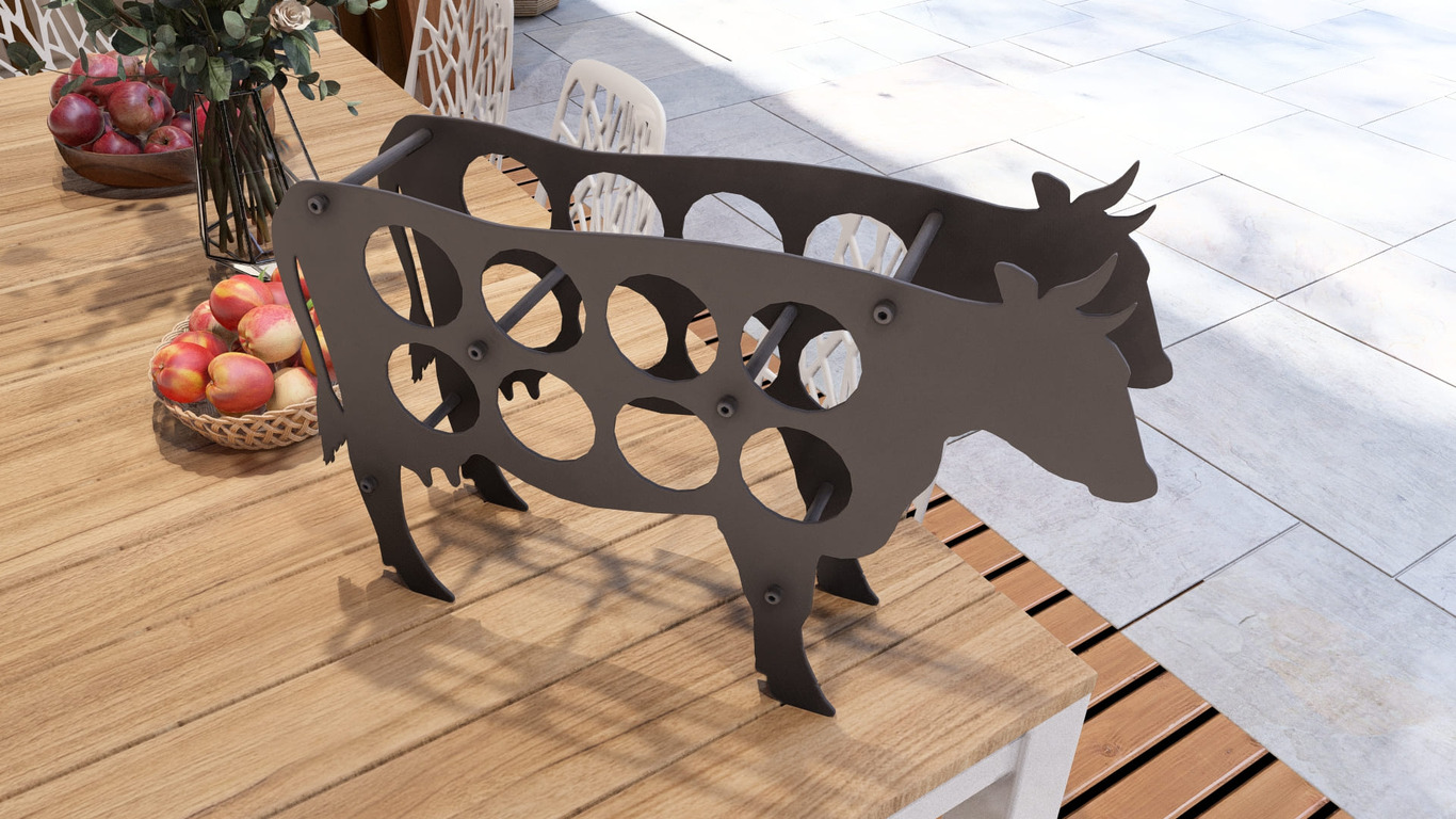 Cow Wine Rack. DXF, SVG files for plasma, laser cutting. Фото 5
