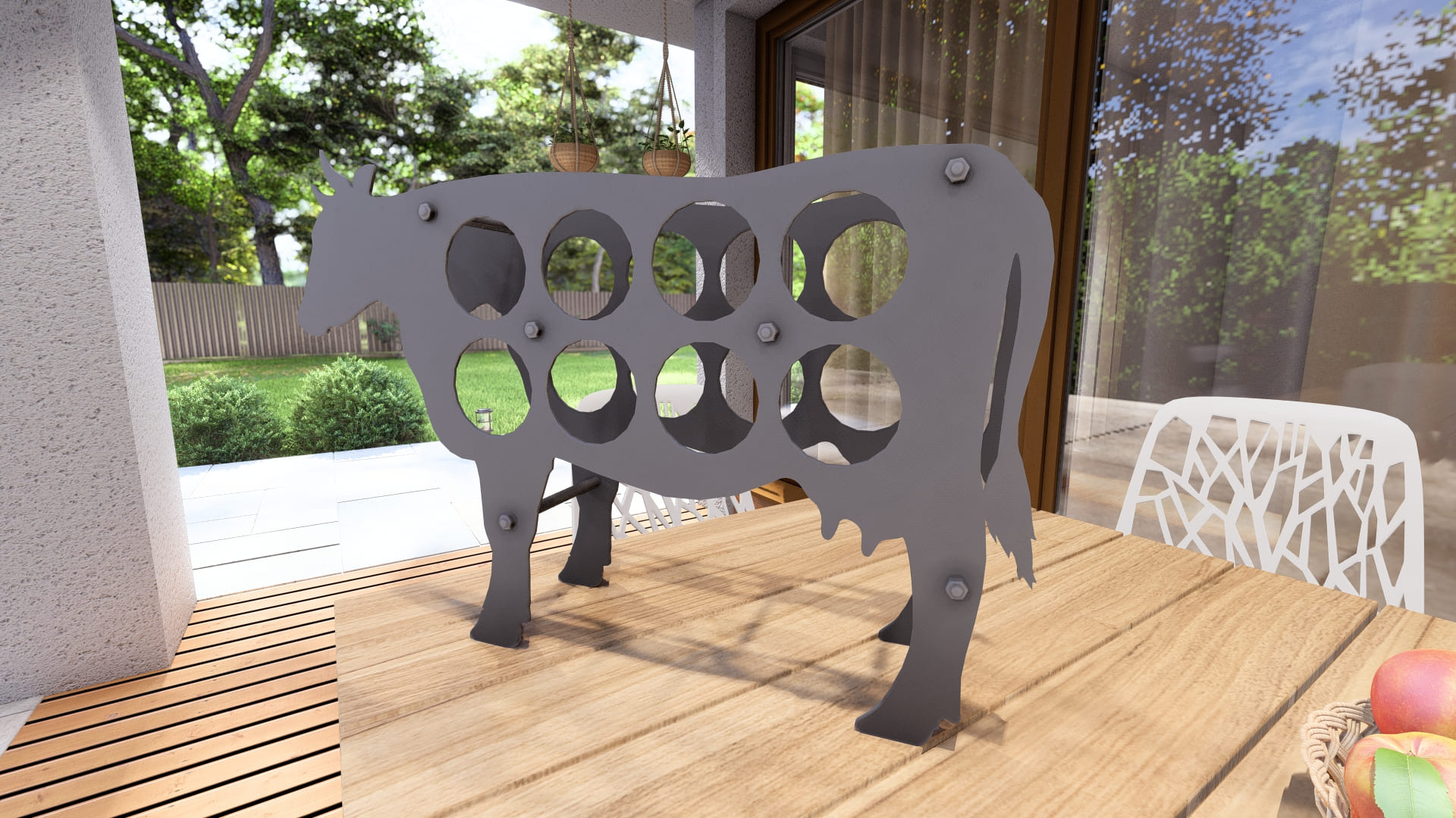 Cow Wine Rack DXF and SVG Art and Design Files for CNC/Laser/Plasma ...