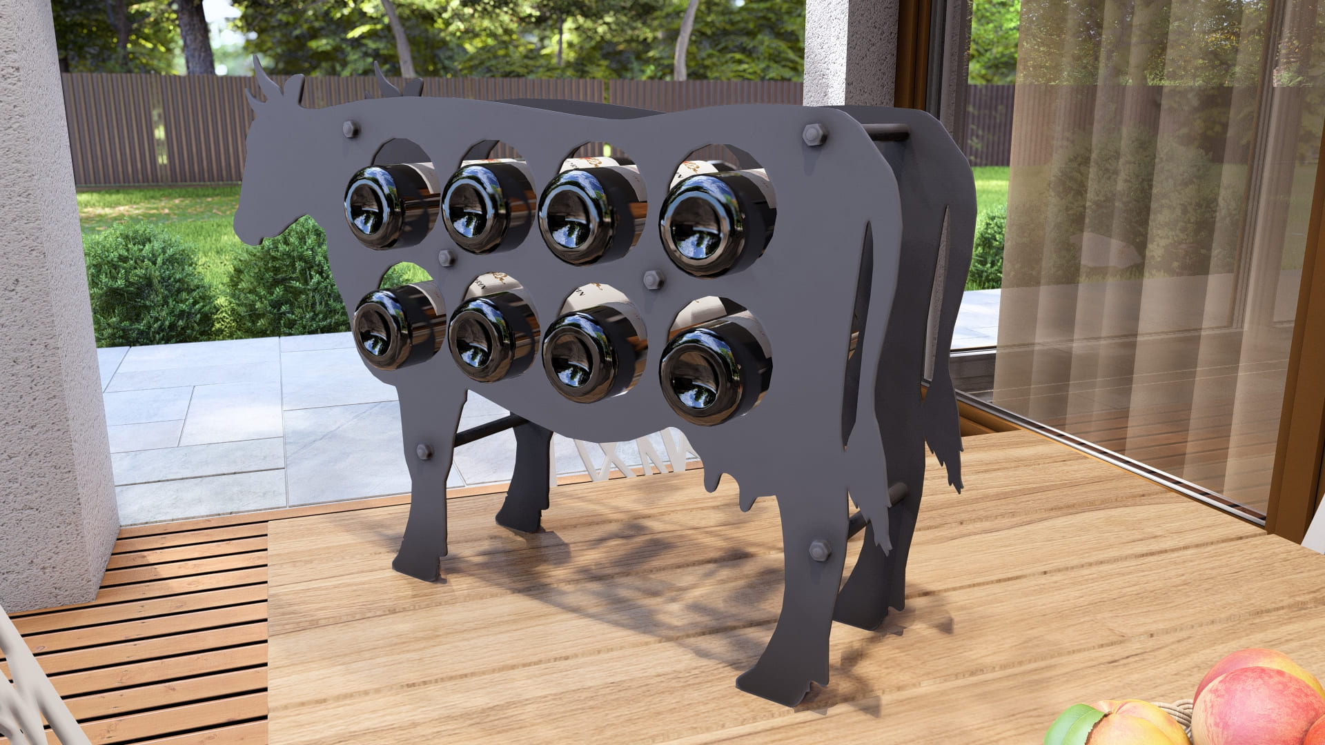 Cow Wine Rack DXF and SVG Art and Design Files for CNC/Laser/Plasma ...