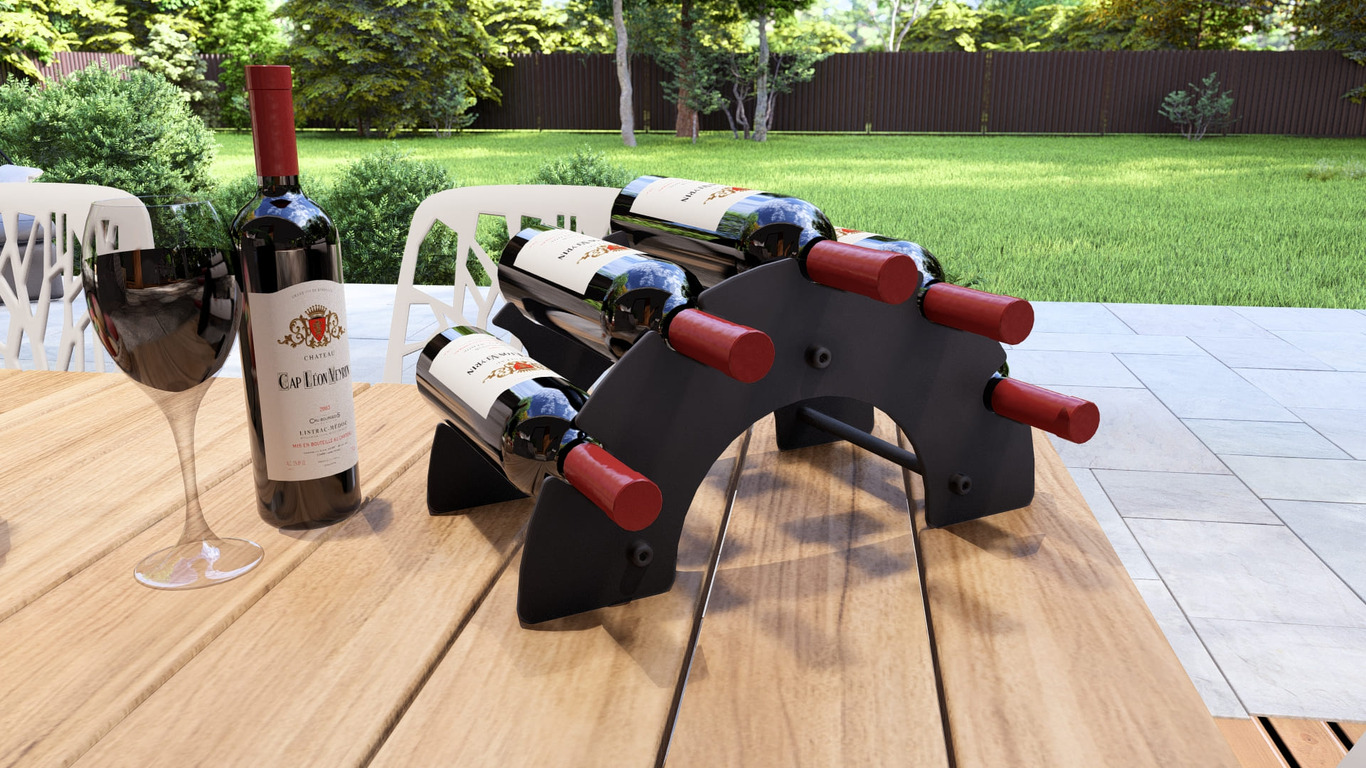 Rainbow Wine Rack. DXF, SVG files for plasma, laser cutting