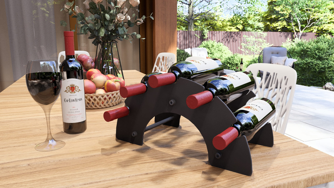 Rainbow Wine Rack. DXF, SVG files for plasma, laser cutting. Фото 2