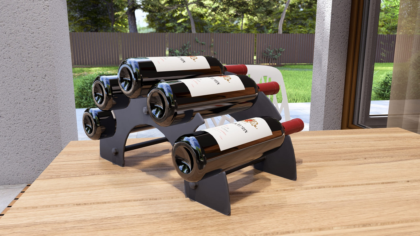Rainbow Wine Rack. DXF, SVG files for plasma, laser cutting. Фото 3