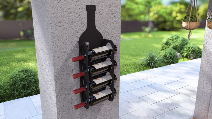Bottle Wall Wine Rack. DXF, SVG files for plasma, laser cutting