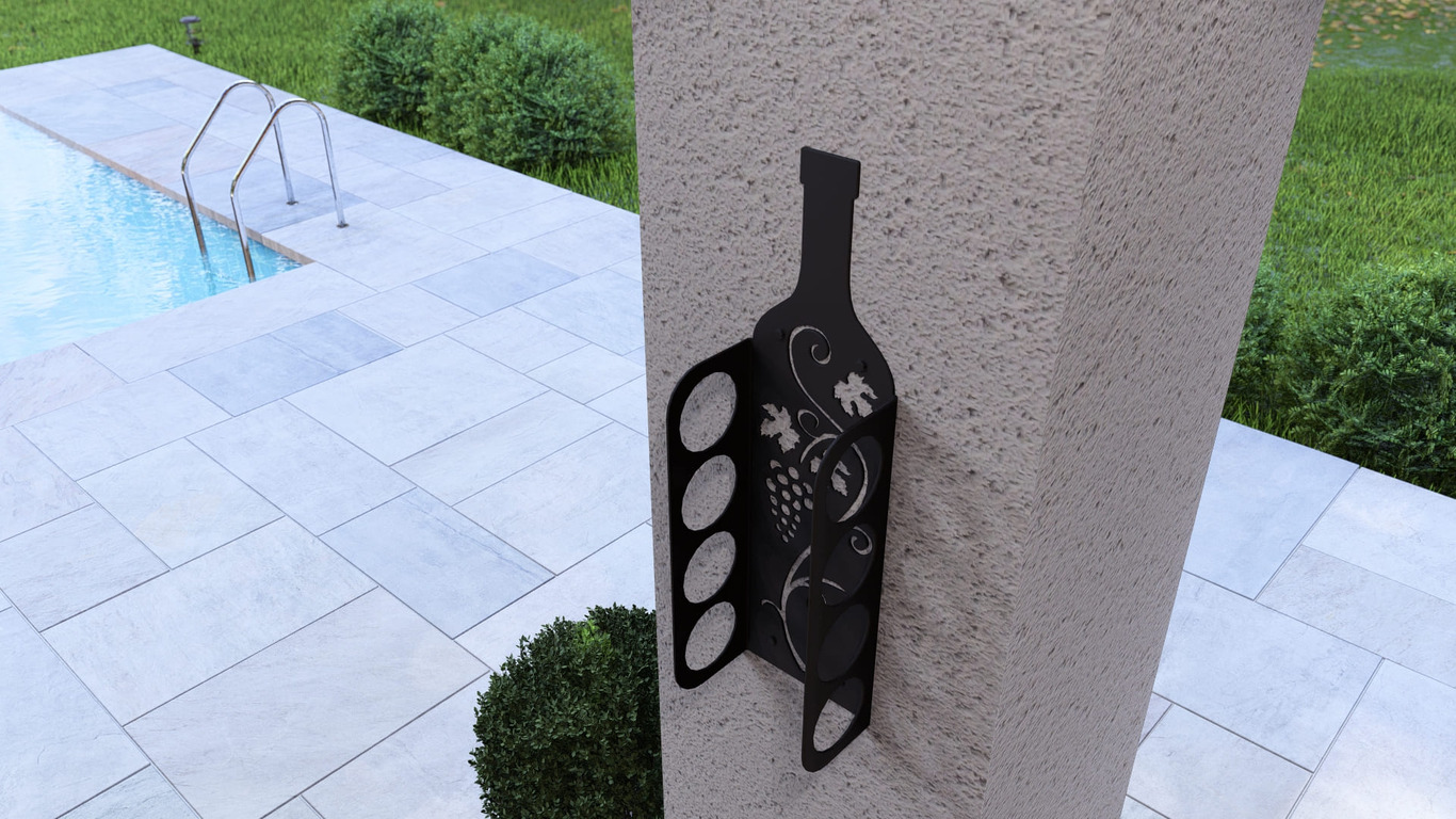 Bottle Wall Wine Rack. DXF, SVG files for plasma, laser cutting. Фото 10