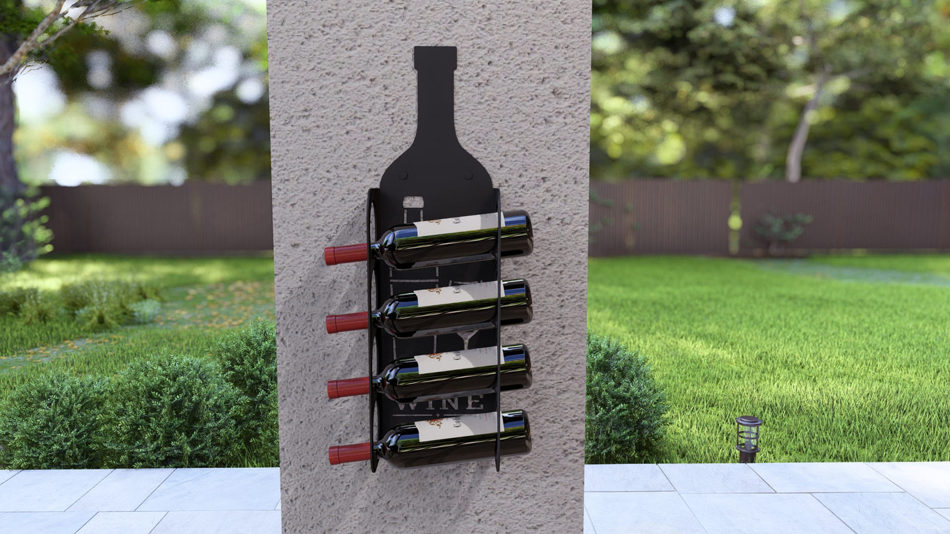 Bottle Wall Wine Rack. DXF, SVG files for plasma, laser cutting. Фото 3