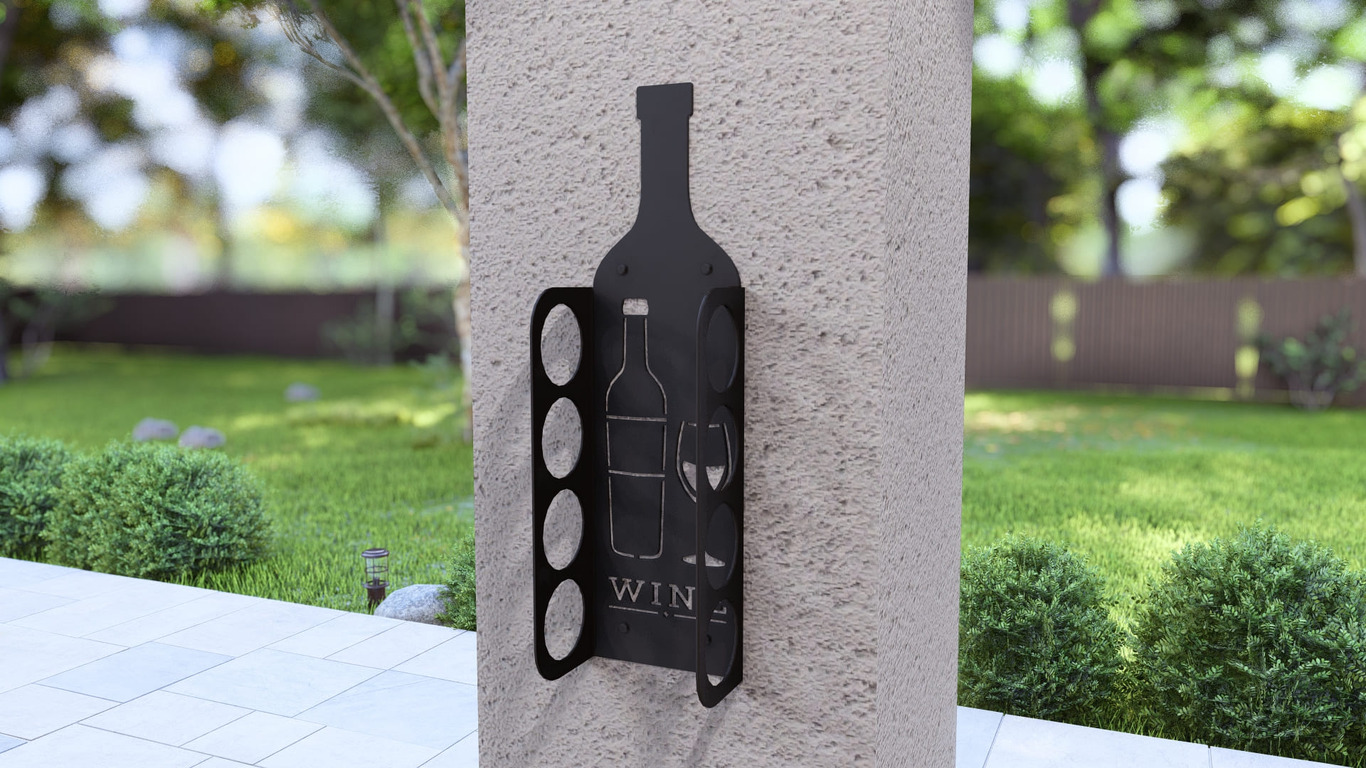 Bottle Wall Wine Rack. DXF, SVG files for plasma, laser cutting. Фото 4
