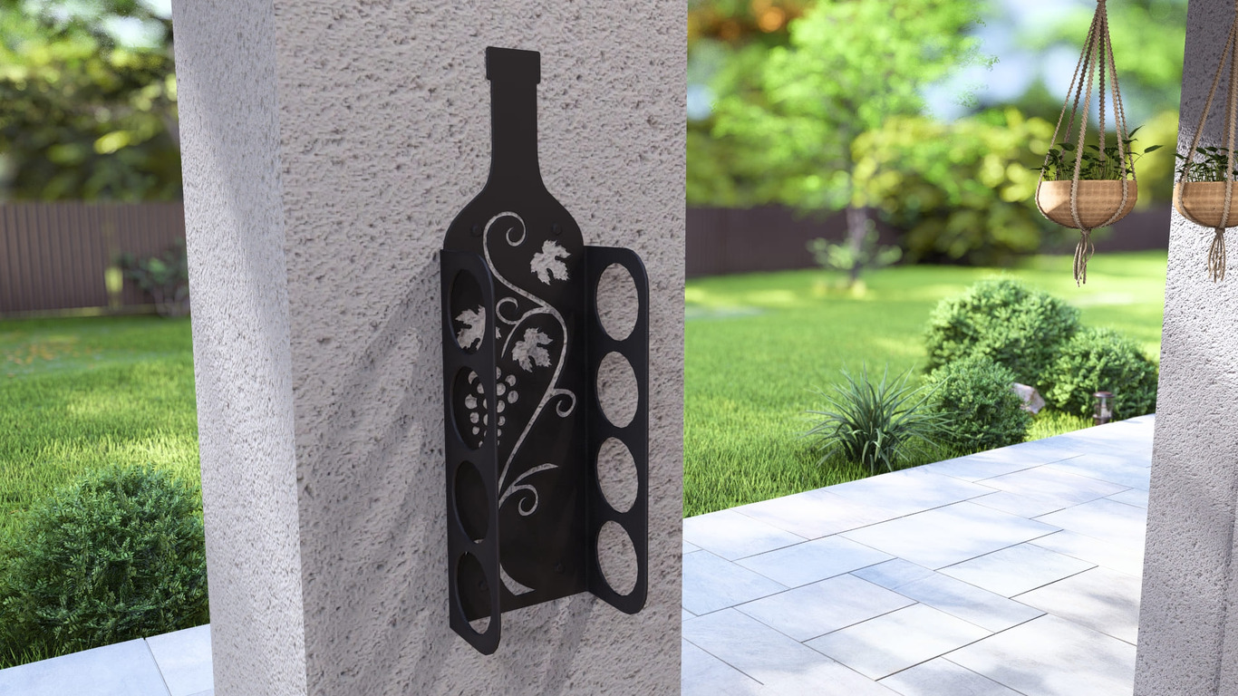 Bottle Wall Wine Rack. DXF, SVG files for plasma, laser cutting. Фото 5