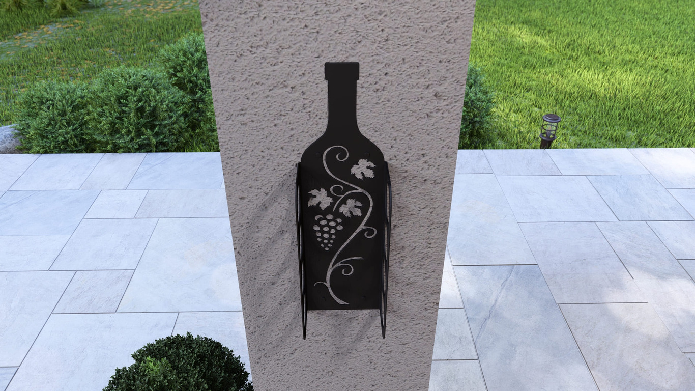 Bottle Wall Wine Rack. DXF, SVG files for plasma, laser cutting. Фото 6
