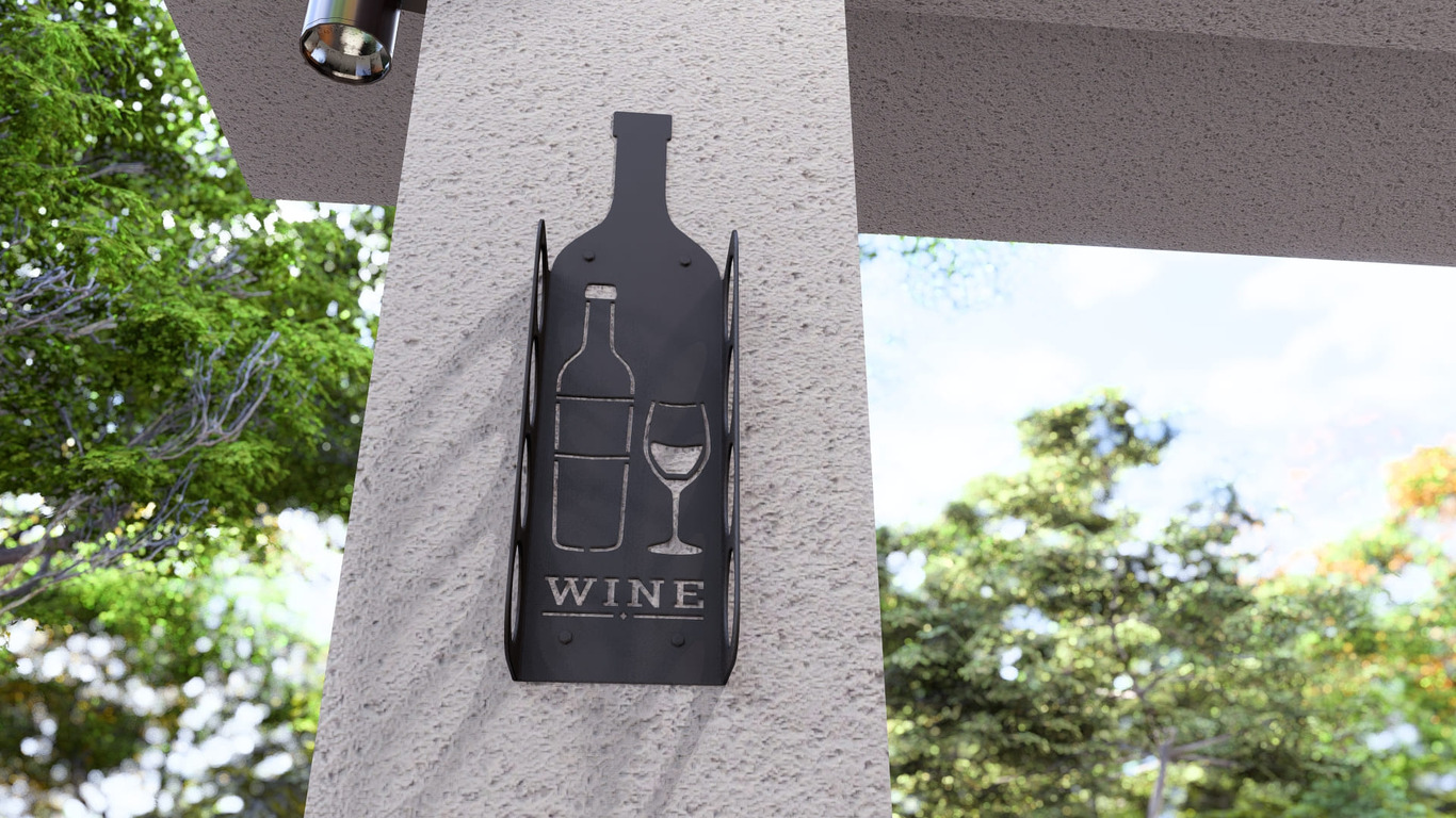 Bottle Wall Wine Rack. DXF, SVG files for plasma, laser cutting. Фото 7
