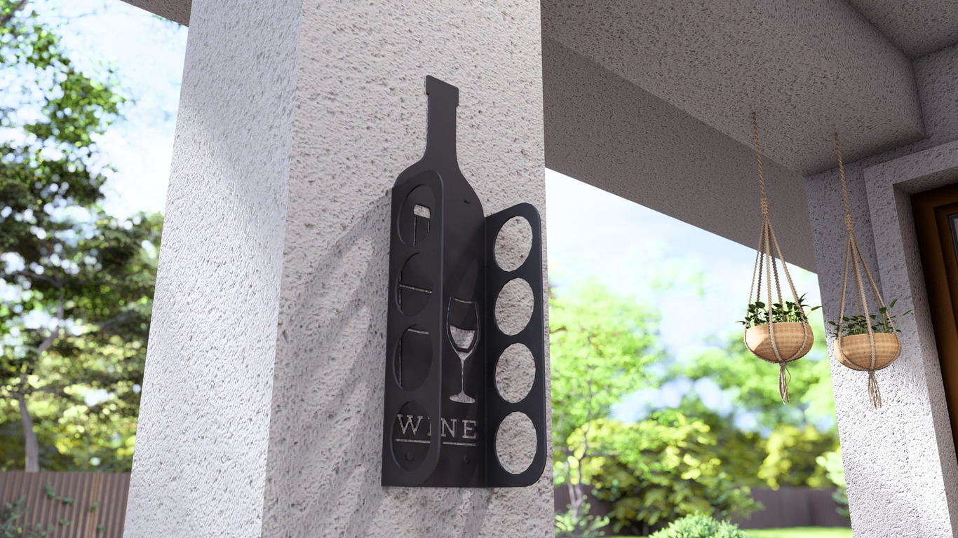 Bottle Wall Wine Rack. DXF, SVG files for plasma, laser cutting. Фото 8