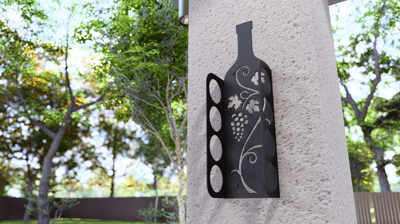 Bottle Wall Wine Rack. DXF, SVG files for plasma, laser cutting. Фото 9