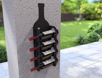 Bottle Wall Wine Rack. DXF, SVG files for plasma, laser cutting