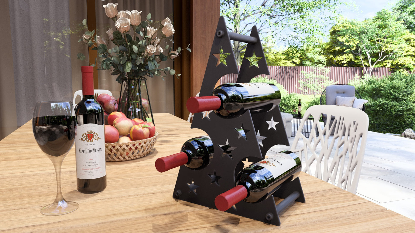 Christmas Tree Wine Rack. DXF, SVG files for plasma, laser cutting. Фото 4
