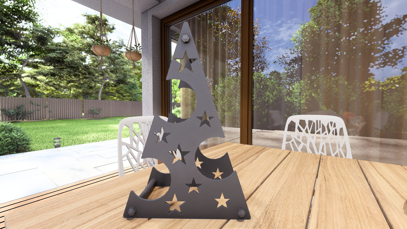 Christmas Tree Wine Rack. DXF, SVG files for plasma, laser cutting. Фото 9