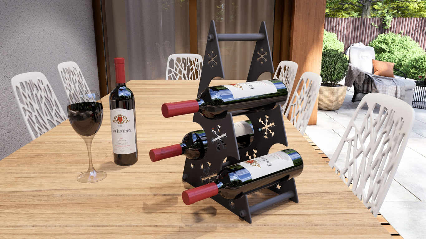 Christmas Tree Wine Rack. DXF, SVG files for plasma, laser cutting. Фото 2