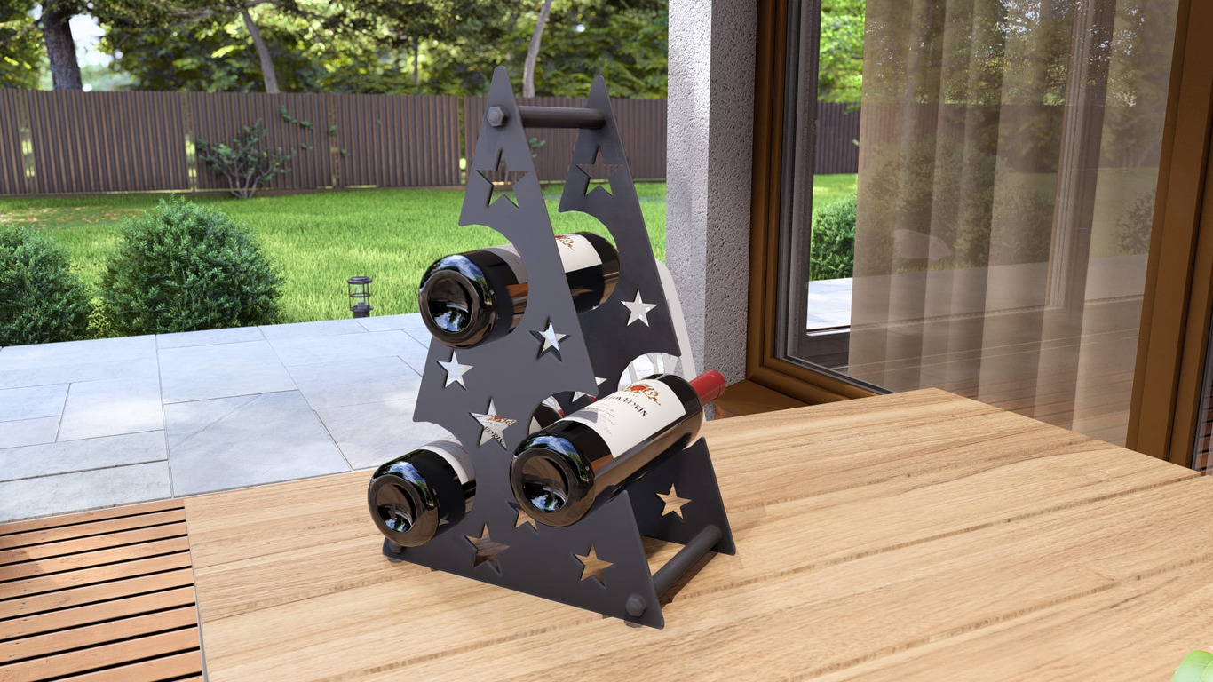 Christmas Tree Wine Rack. DXF, SVG files for plasma, laser cutting. Фото 5