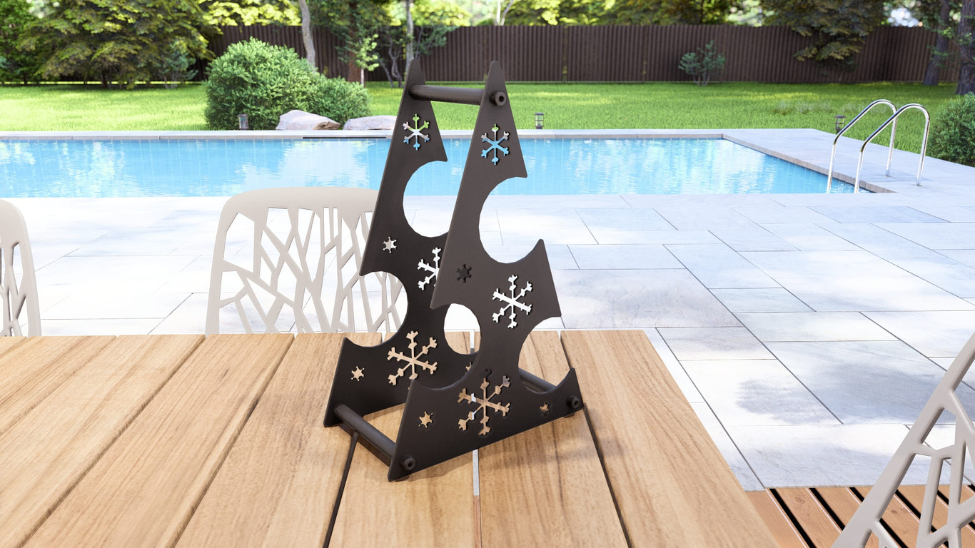 Christmas Tree Wine Rack. DXF, SVG files for plasma, laser cutting. Фото 6