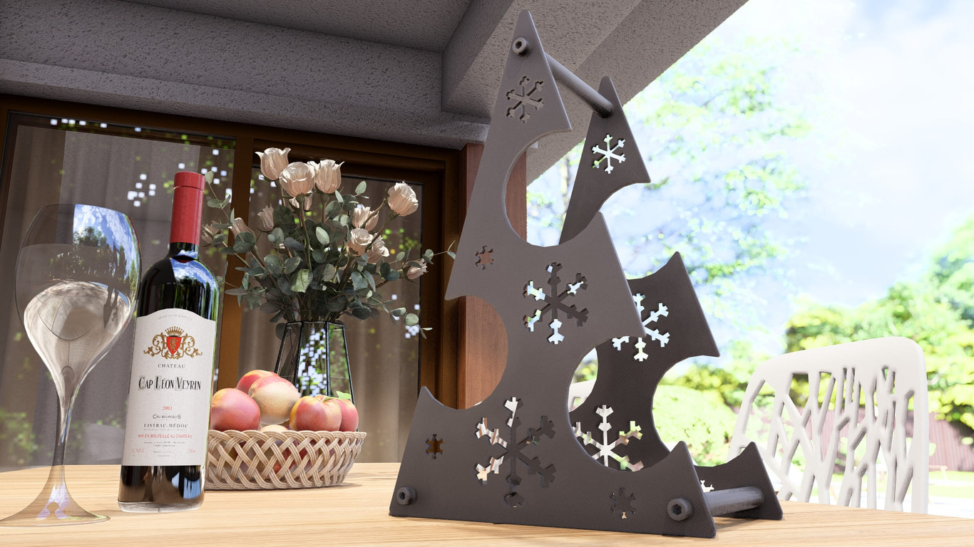 Christmas Tree Wine Rack. DXF, SVG files for plasma, laser cutting. Фото 8