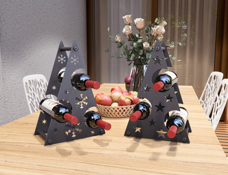 Christmas Tree Wine Rack. DXF, SVG files for plasma, laser cutting