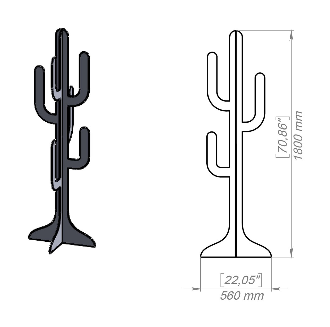Free-Standing Cactus Coat Rack. DXF, SVG files for plasma, laser cutting. Фото 11