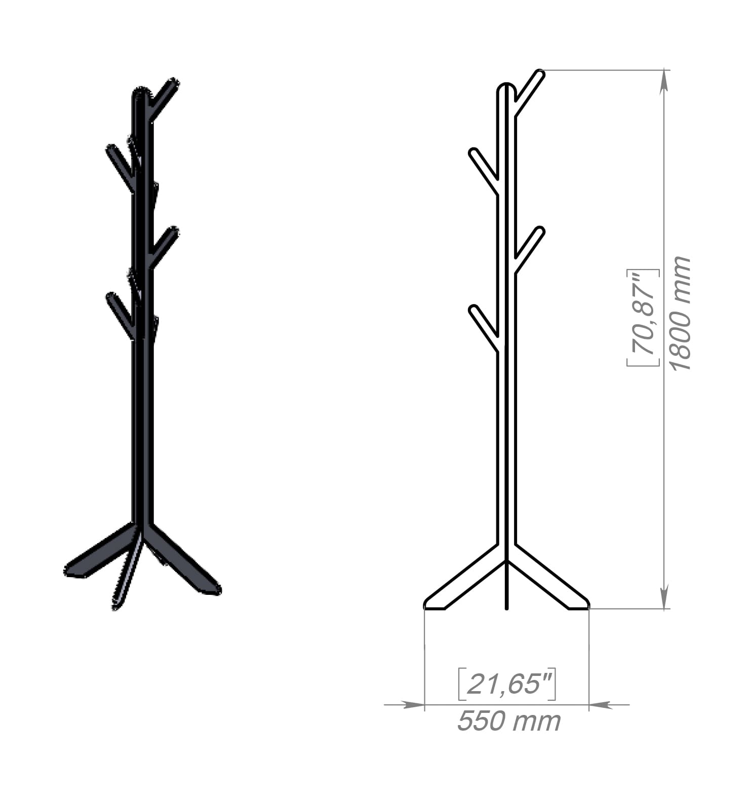 Free-Standing Line Coat Rack DXF and SVG Art and Design Files for CNC ...