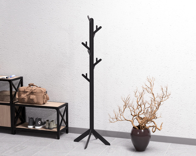 Free-Standing Line Coat Rack V2. DXF, SVG files for plasma, laser cutting