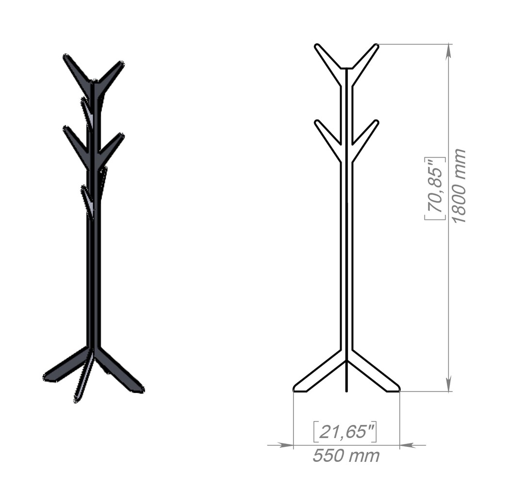 Free-Standing Modern Coat Rack. DXF, SVG files for plasma, laser cutting. Фото 11