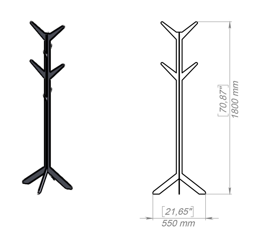 Cuier cu picior Modern V2. Fișiere DXF, SVG pentru tăiere cu plasmă și laser. Фото 11