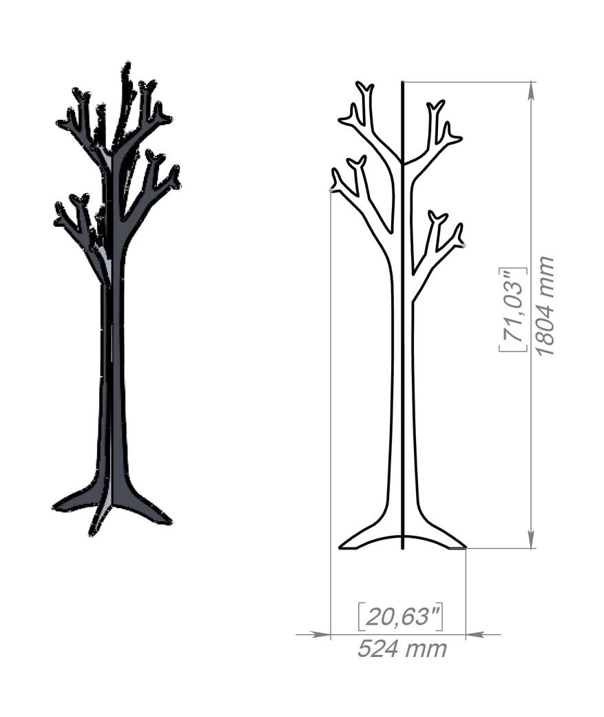 Free-Standing Tree Coat Rack V1. DXF, SVG files for plasma, laser cutting. Фото 11