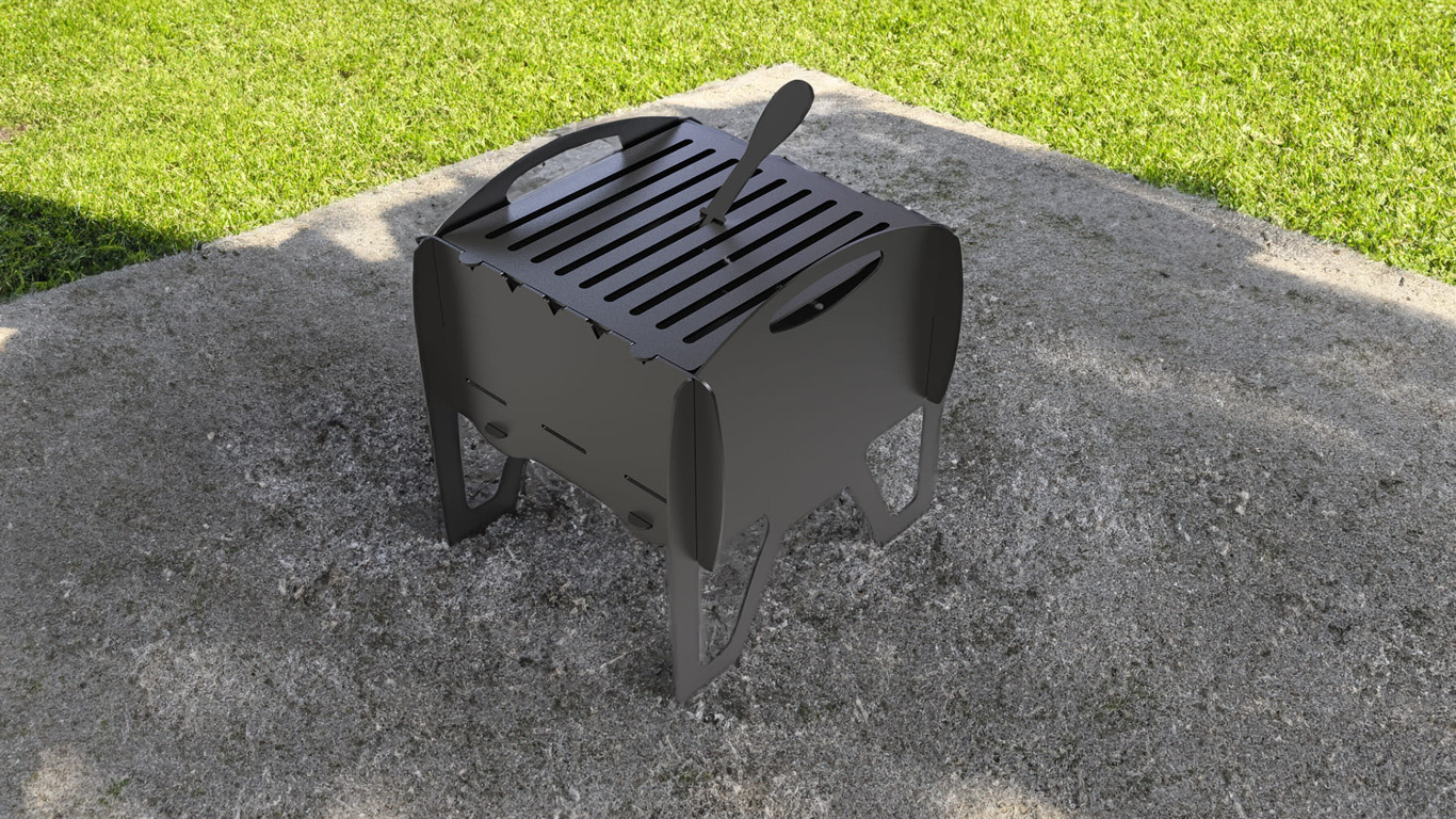 Grătar de grădină pliabil Miraj. Fișiere DXF pentru tăiere cu plasmă și laser. Barbecue de camping. Фото 2