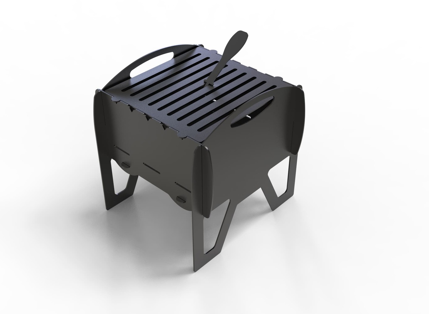 Grătar de grădină pliabil Miraj. Fișiere DXF pentru tăiere cu plasmă și laser. Barbecue de camping. Фото 4