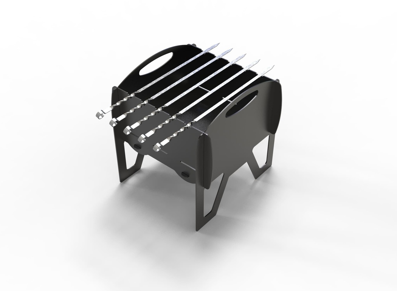 Grătar de grădină pliabil Miraj. Fișiere DXF pentru tăiere cu plasmă și laser. Barbecue de camping. Фото 5