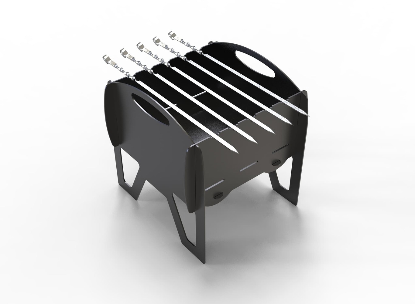 Grătar de grădină pliabil Miraj. Fișiere DXF pentru tăiere cu plasmă și laser. Barbecue de camping. Фото 8