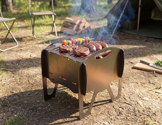Mirage Collapsible Fire Pit Grill. DXF files for plasma, laser cutting. Barbecue for Camping