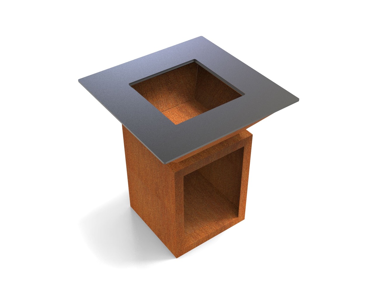 32-Inch Square Fire Pit Grill with Niche for Firewood. DXF files for plasma, laser cutting. Plancha BBQ. Фото 14