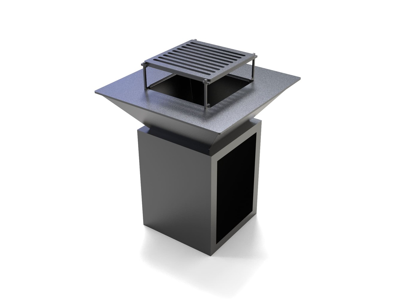 32-Inch Square Fire Pit Grill with Niche for Firewood. DXF files for plasma, laser cutting. Plancha BBQ. Фото 7