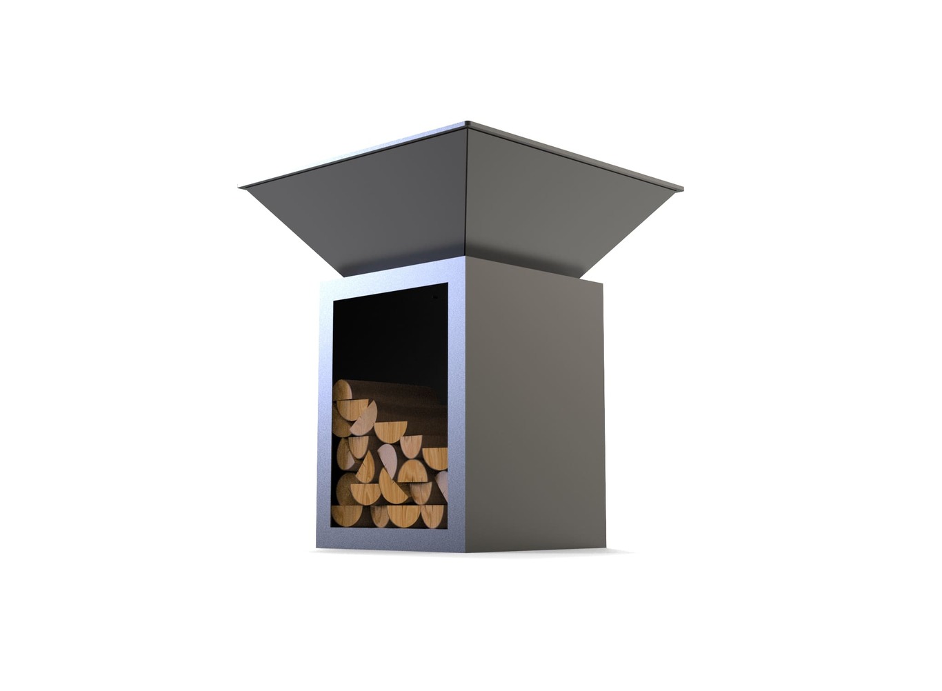 32-Inch Square Fire Pit Grill with Niche for Firewood. DXF files for plasma, laser cutting. Plancha BBQ. Фото 9