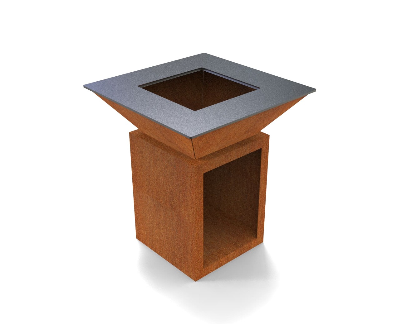 32-Inch Square Fire Pit Grill with Niche for Firewood. DXF files for plasma, laser cutting. Plancha BBQ. Фото 10