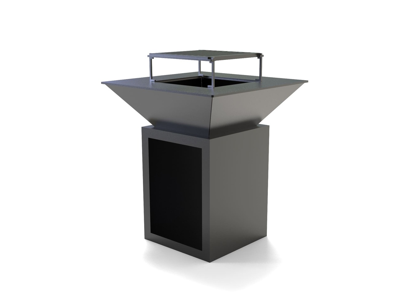 32-Inch Square Fire Pit Grill with Niche for Firewood. DXF files for plasma, laser cutting. Plancha BBQ. Фото 12
