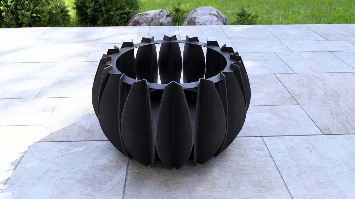 Brasero Sphère Noire V1. Fichiers DXF, SVG pour découpe plasma et laser. Фото 11