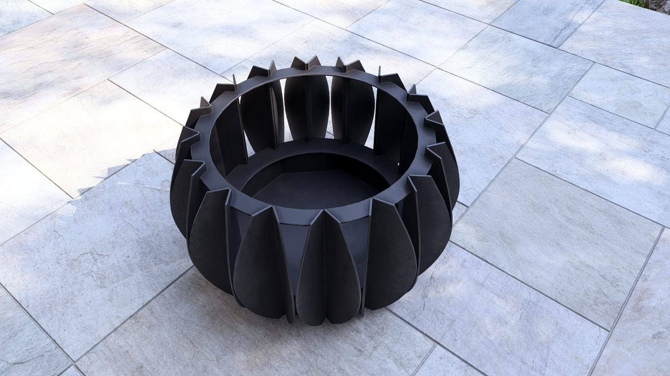Brasero Sphère Noire V1. Fichiers DXF, SVG pour découpe plasma et laser. Фото 14