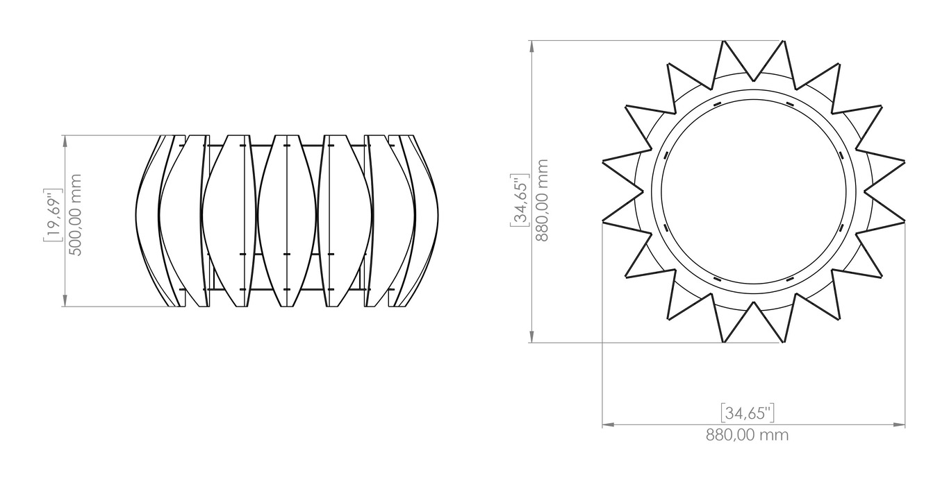 Brasero Sphère Noire V1. Fichiers DXF, SVG pour découpe plasma et laser. Фото 16